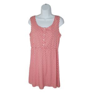 J‎ Gee Heart Printed Sleeveless Dress Size Medium Pink White Valentines Day